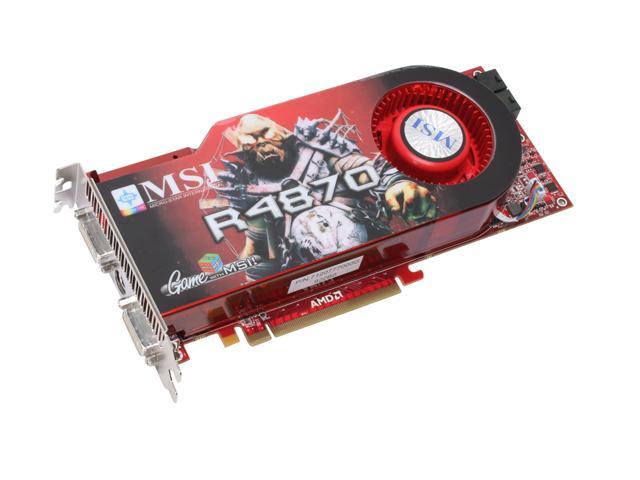 MSI Radeon HD 4870 DirectX 10 1 R4870 T2D512 OC 512MB 256 Bit GDDR5 PCI