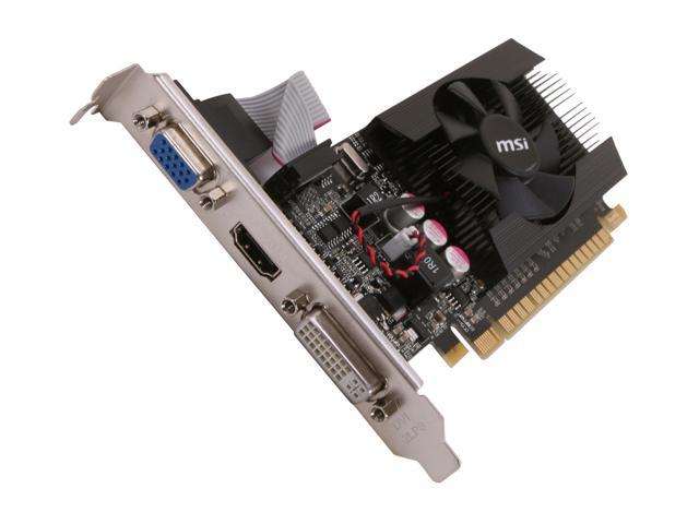 MSI GeForce GT 610 1GB DDR3 PCI Express 2.0 x16 Video Card N610GT-MD1GD3/LP