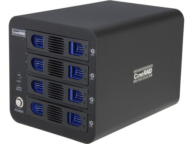 CineRAID CR-NH458-4T RAID 0/1/3/5/10 4 x Hot swappable 3.5" Drive Bays USB 3.0, eSATA 4-Bay RAID Enclosure w/ 4TB(4x1TB) Total Space