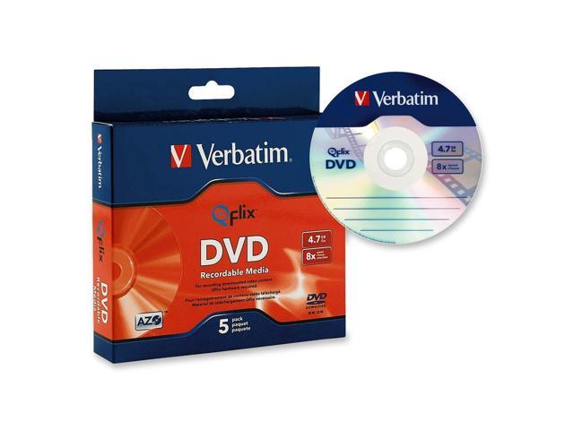 Verbatim 4.7GB 8X DVD-R 5 Packs Qflix Media Model 96747
