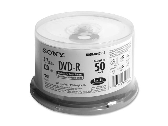 SONY 4 7GB 16X DVD R 50 Packs Media Model 50DMR47PI4 Newegg