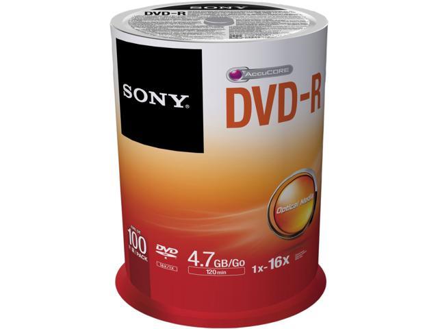 SONY 4.7GB 16X DVD-R 100 Packs Discs Model 100DMR47SP