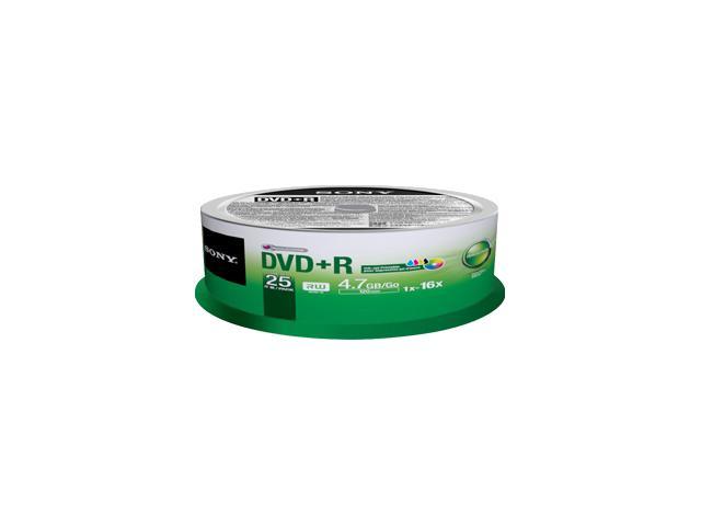 Sony 25DPR47PP DVD Recordable Media - DVD+R - 16x - 4.70 GB - 25 Pack Spindle