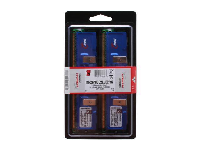 HyperX 1GB (2 x 512MB) DDR2 800 (PC2 6400) Dual Channel Kit Desktop Memory Model KHX6400D2LLK2/1G