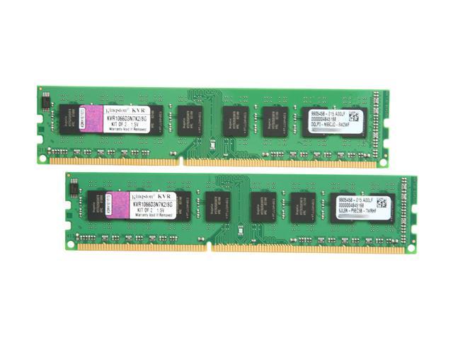 Kingston 8GB (2 x 4GB) DDR3 1066 (PC3 8500) Desktop Memory Model KVR1066D3N7K2/8G