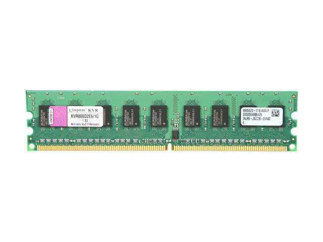 Kingston ValueRAM 1GB ECC Unbuffered DDR2 800 (PC2 6400) Server Memory Model KVR800D2E6/1G