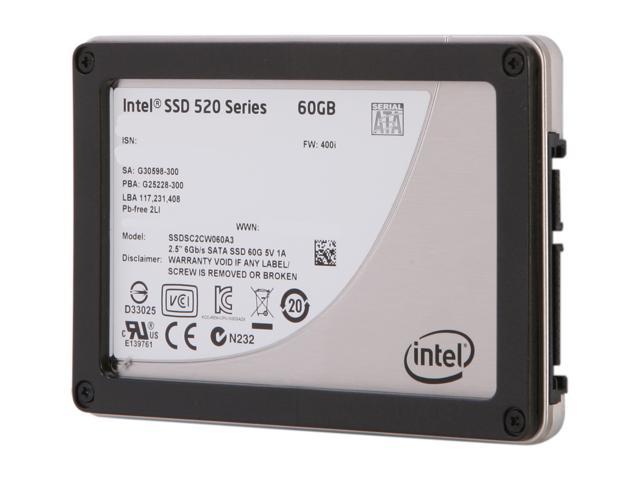 Intel 520 Series Cherryville 2.5" 60GB SATA III MLC Internal Solid State Drive (SSD) SSDSC2CW060A310