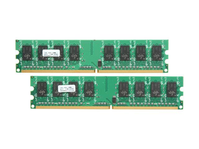PNY OPTIMA 2GB (2 x 1GB) DDR2 800 (PC2 6400) Dual Channel Kit Desktop Memory Model MD2048KD2-800