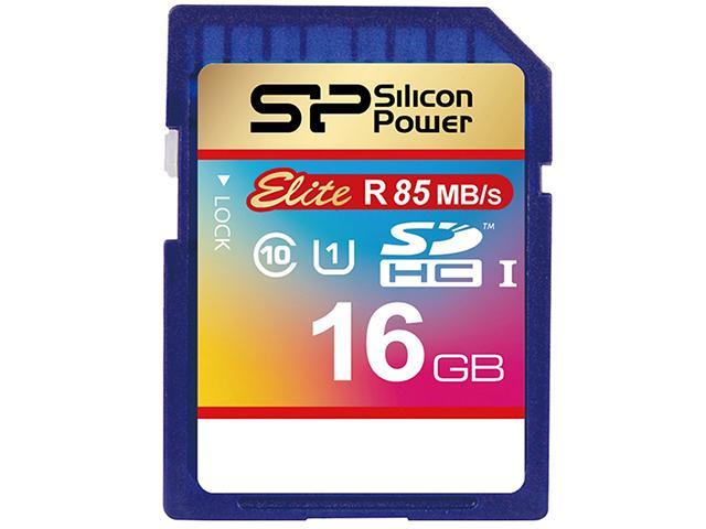 Silicon Power 16GB Elite SDHC UHS-I/U1 Class 10 Memory Card  , Speed Up to 85MB/s (SP016GBSDHAU1V10)