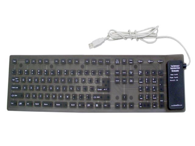 GRANDTEC FLX-2000 Black USB Wired Slim Virtually Indestructible Keyboard