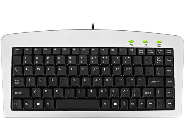 Adesso AKB-901 Mini USB Keyboard with PS/2 Adapter (Silver / Black)