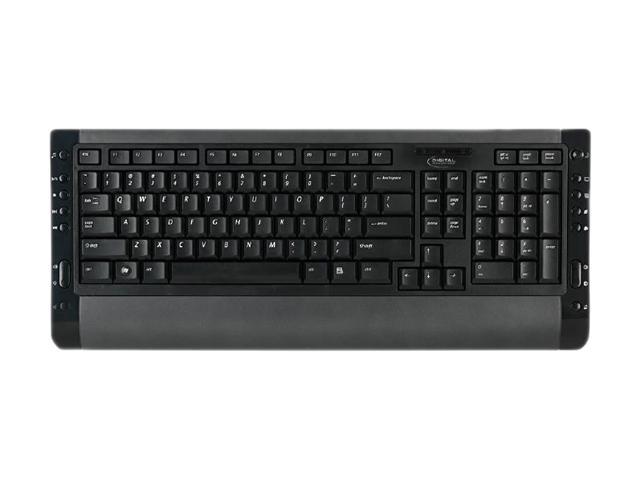 Digital Innovations 4250100 Black USB Wired Standard Contemporary Multimedia Keyboard