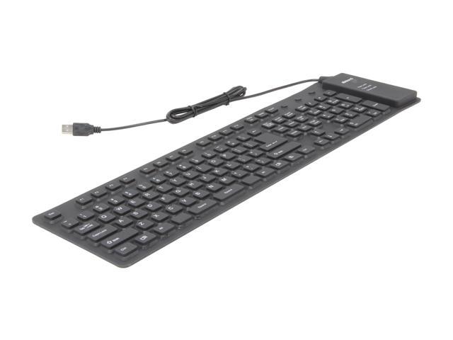 inland 70140 Black USB Wired Mini Pro Foldable Keyboard