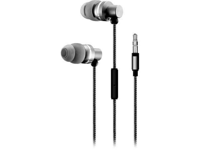 Sentry Black HA200 3.5mm Connector Premium Stereo Earbuds with Mic and Case
