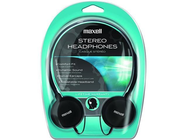 Maxell Silver/Black HP-200F 3.5mm Connector Supra-aural Lightweight Stereo Headphone