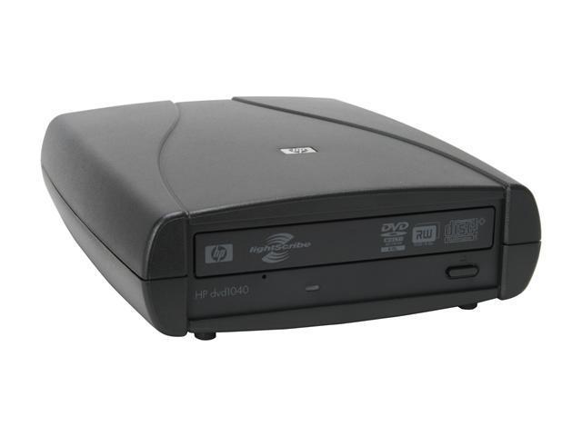 HP USB 2.0 External 20X DVD±R DVD Burner with LightScribe Model dvd1040e LightScribe Support