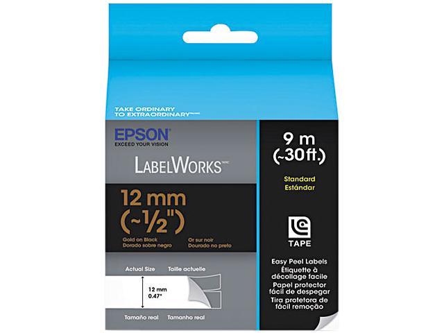 EPSON LC-4BKP9 LabelWorks Standard LC Tape Cartridge ~1/2" Gold on Black