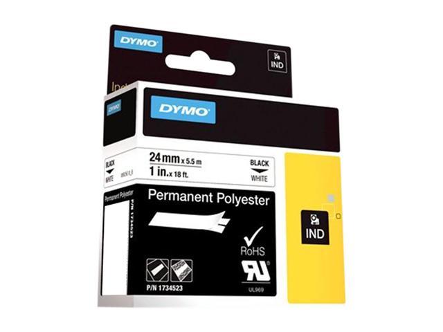 DYMO S0773830 Polyester Label Tape Black on White 24mm