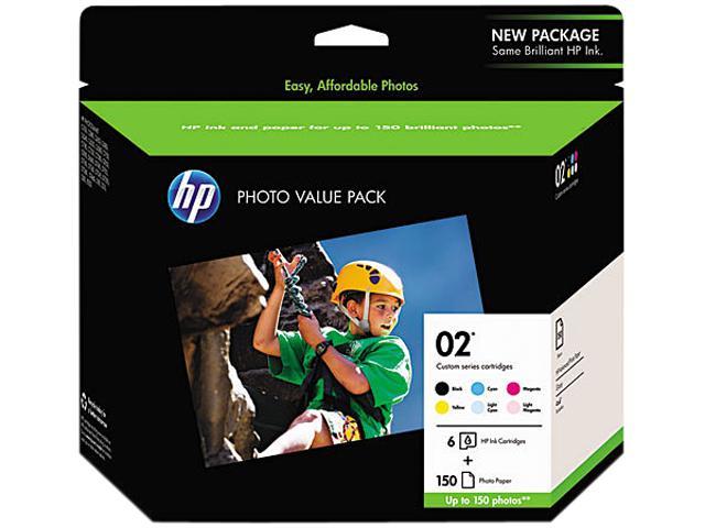 HP 02 Ink Cartridge with Photo Paper - Value Pack - Black/Cyan/Magenta/Light Magenta/Light Cyan/Yellow/Paper