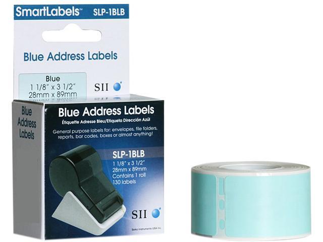 Seiko Address Label SLP-1BLB - 3.5" Width x 1.12" Length - 130/Roll - 1 / Box - Blue