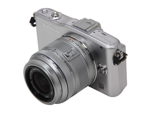 OLYMPUS PEN E-PM1 (V206011SU000) Silver 12.3 MP 3.0" 460K LCD Interchangeable Lens Type Live View Digital Camera w/14-42mm Lens