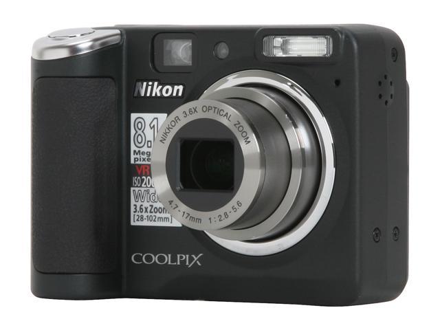 Nikon Coolpix P50 Black 8.1 MP 2.4" 115K LCD 3.6X Optical Zoom 28mm Wide Angle Digital Camera