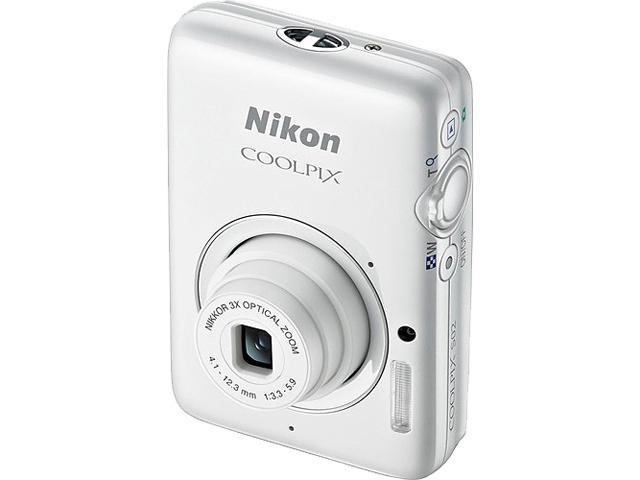 Nikon COOLPIX S02 White 13.2 MP 3X Optical Zoom Digital Camera HDTV Output