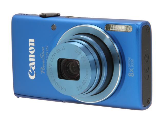 Canon PowerShot ELPH 115 IS Blue 16 MP 8X Optical Zoom 28mm Wide Angle Digital Camera with Built Case and 8GB SDHC Card Bundle