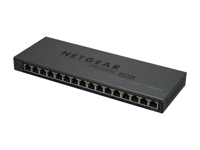 NETGEAR 16 Port 10/100 Unmanaged Plus Business-Class Desktop Switch - Lifetime Warrany (FS116E)