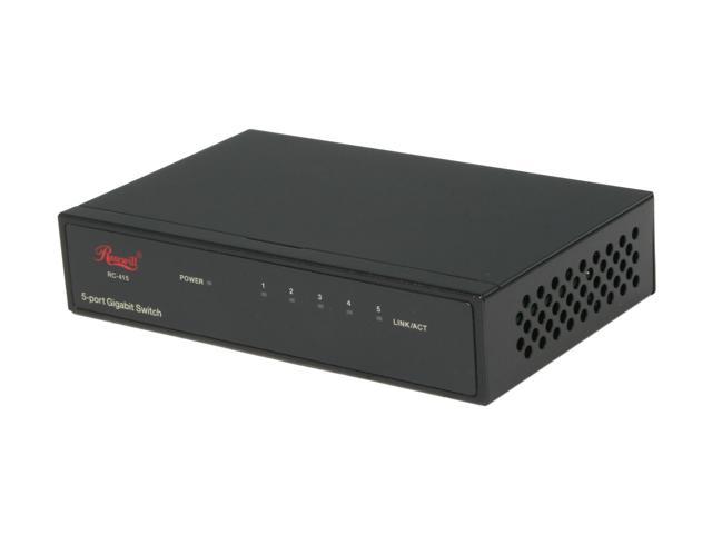Rosewill RC-415 - 10/10/1000 Mbps 5-Port Gigabit Green Ethernet Desktop Switch in Metal Enclosure