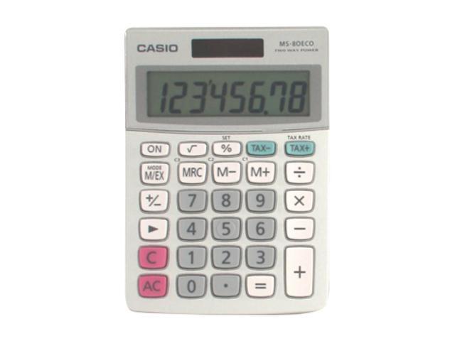 Casio MS-80ECO-S-IH ECO Desktop Calculator With 8-Digit Display