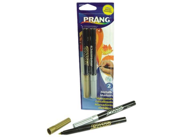 Dixon 80597 Prang Washable Markers, Bullet Tip, Gold/Silver, 2/Set