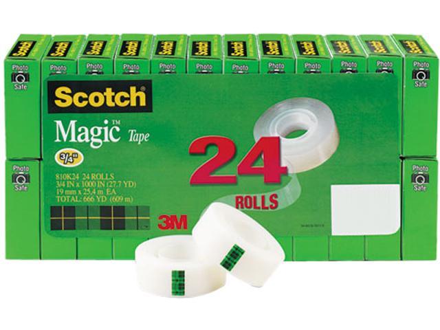 Scotch 810K24 Magic Office Tape Value Pack, 3/4" x 1000", 1" Core, Clear