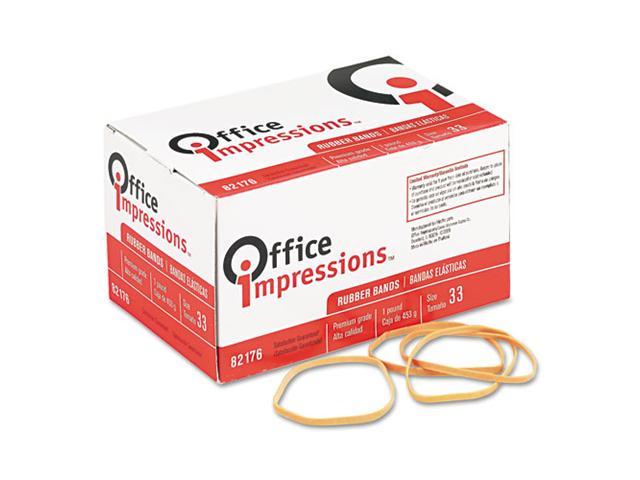 Office Impressions Boxed Rubber Bands, Size 33, 1/8 x 3-1/2, 630 Bands/1lb Box