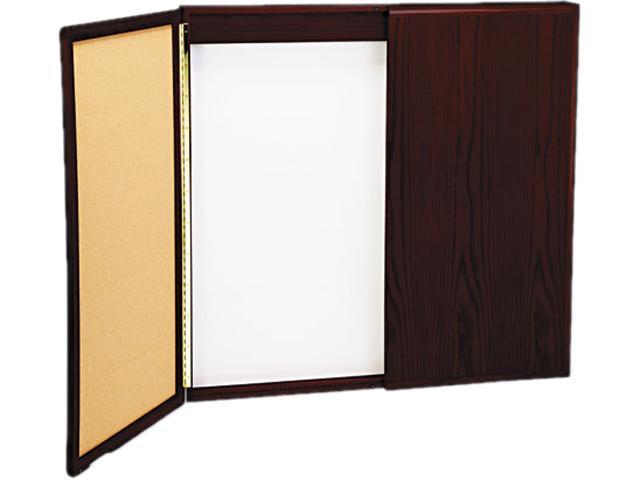 Best-Rite 20631 Wood Conference Room Cabinet, Dry Erase/Cork Boards, 48 x 5 x 48, Mahogany