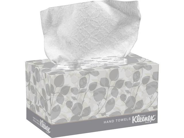 Kleenex Hand Towels with Premium Absorbency Pockets (01701), Hygienic Countertop Pop-Up Box, White, 120 Sheets / Carton, 18 Cartons / Case