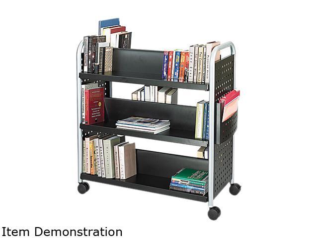 Safco 5335BL Scoot Book Cart, 6-Shelf, 40w x 17-1/2d x 41-1/2h, Black