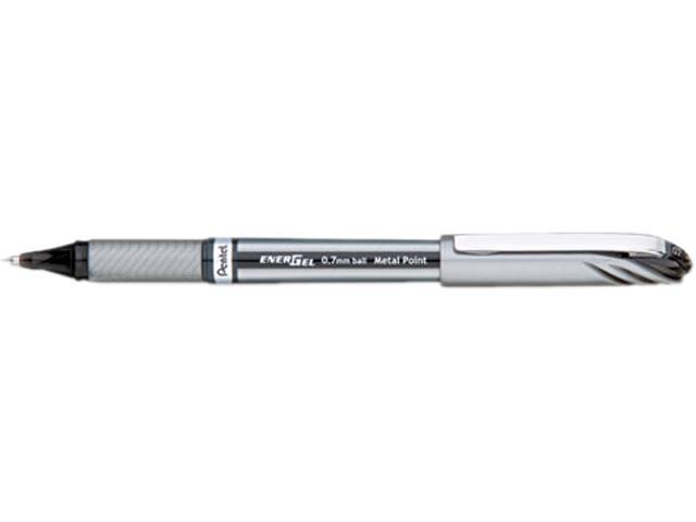 Pentel EnerGel NV Liquid Gel Pen .7mm Gray Barrel Black Ink BL27A