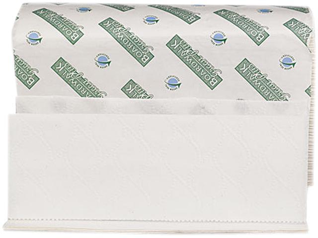 Boardwalk 23GREEN Green Plus Folded Towels, Multi-Fold, White, 9 1/8 x 9 1/2, 250/Pack, 12/Carton