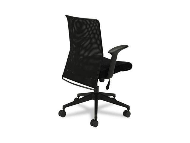 HON Wave Mesh High-Back Task Chair, with Height-Adjustable Arms, in Black (HVL702)