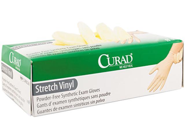 Curad CUR8227 Synthetic Vinyl Powder-Free Exam Gloves, X-Large, 90/Box