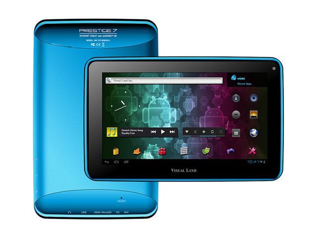 Visual Land Prestige ME-107-8GB-BLU 512MB DDR3 RAM Memory 7.0" 800 x 480 Internet Tablet (Blue) Android 4.0 (Ice Cream Sandwich) Blue