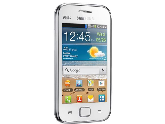 Samsung Galaxy Ace Duos S6802 Unlocked Cell Phone 3.5" White 3 GB storage, 512 MB