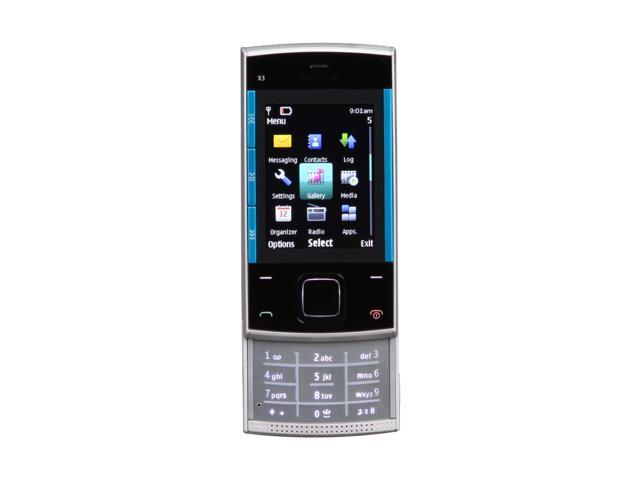 Nokia X3 Unlocked GSM Slider Phone with 3.2 MP Camera 2.2" Blue 46 MB