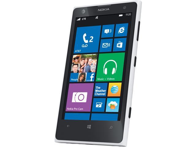 Nokia Lumia 1020 4G LTE 32GB AT&T Unlocked GSM Windows Cell Phone 4.5" White/Black 32GB
