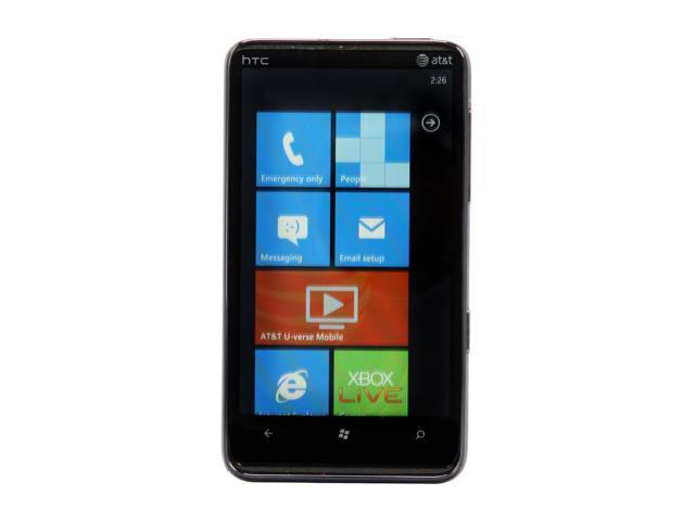 HTC HD7S Unlocked GSM Smart Phone w/ Windows Phone 7 / 4.3" Touchscreen / 5.0 MP Camera 4.3" Black 16 GB storage, 576 MB RAM, 512 MB ROM
