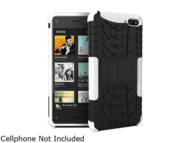 GearIT White Heavy Duty Armor Hybrid Rugged Stand Case for Amazon Fire Phone GFIREMP47HYD8WH