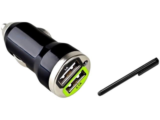 Insten Mini Black DC Charger + Black Stylus Compatible with Samsung Galaxy S3 SIV I9300 Note II S4 i9500