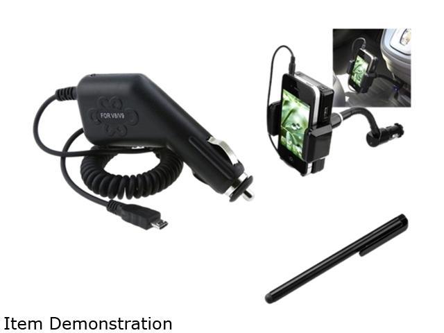 Insten 3.5mm FM Transmitter + Charger + Black Stylus Compatible with Samsung Galaxy S3 i9300 S4 i9500 SIV