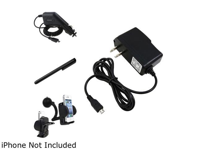 Insten Car Holder + 2 Charger AC + Black Stylus Compatible with Samsung Galaxy SIII i9300 i9500 S4 SIV